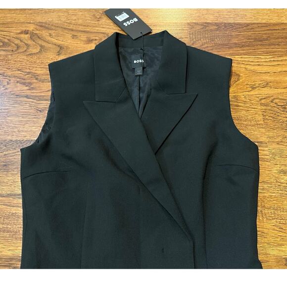 Boss Women's Dekava Notch Collar Vest Dress – Black – Size 2 – NWT Lady Boss - Picture 3 of 11